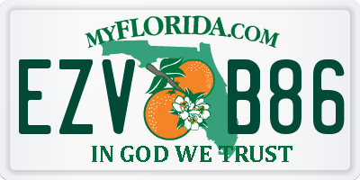 FL license plate EZVB86