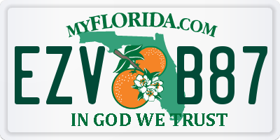 FL license plate EZVB87