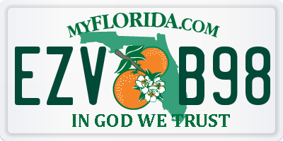 FL license plate EZVB98