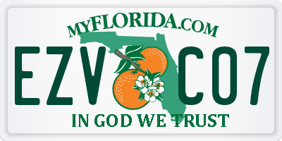 FL license plate EZVC07