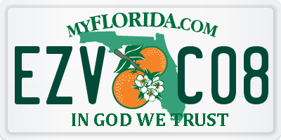 FL license plate EZVC08