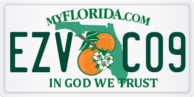 FL license plate EZVC09