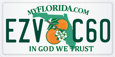 FL license plate EZVC60