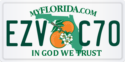 FL license plate EZVC70