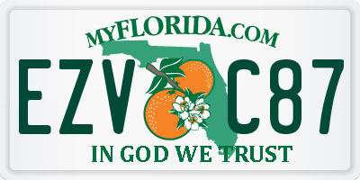 FL license plate EZVC87