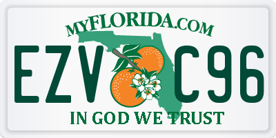 FL license plate EZVC96