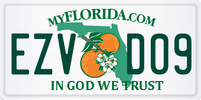 FL license plate EZVD09