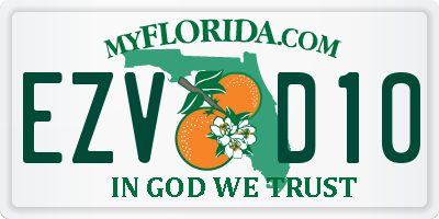 FL license plate EZVD10