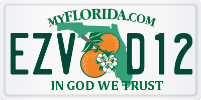 FL license plate EZVD12