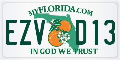 FL license plate EZVD13