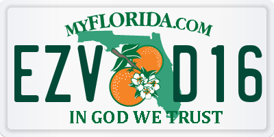 FL license plate EZVD16