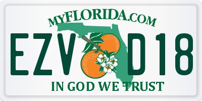 FL license plate EZVD18