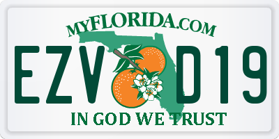 FL license plate EZVD19