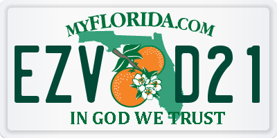 FL license plate EZVD21