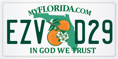 FL license plate EZVD29