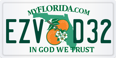 FL license plate EZVD32