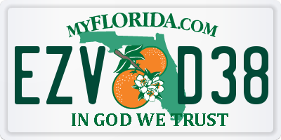 FL license plate EZVD38