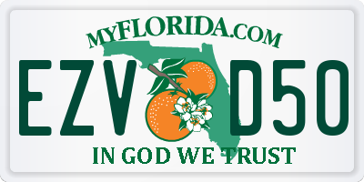 FL license plate EZVD50