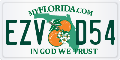 FL license plate EZVD54