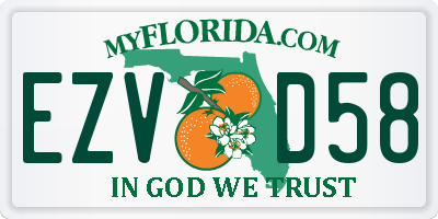 FL license plate EZVD58