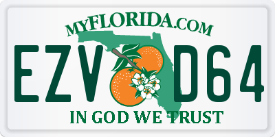 FL license plate EZVD64