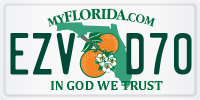 FL license plate EZVD70