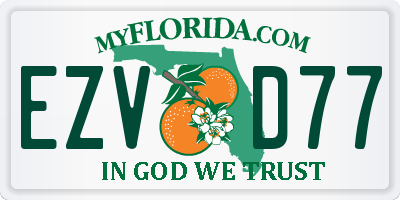 FL license plate EZVD77