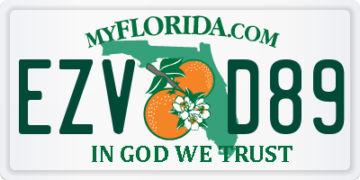 FL license plate EZVD89