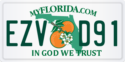 FL license plate EZVD91