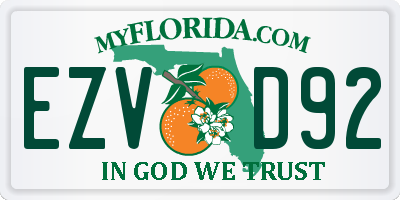 FL license plate EZVD92