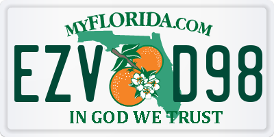 FL license plate EZVD98