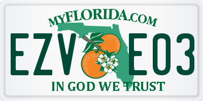 FL license plate EZVE03