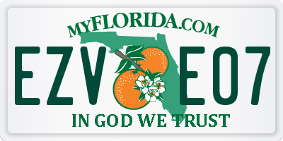 FL license plate EZVE07