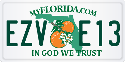 FL license plate EZVE13