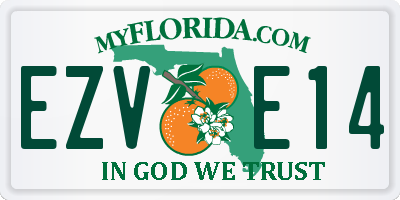 FL license plate EZVE14