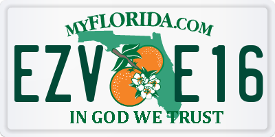 FL license plate EZVE16