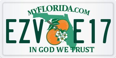 FL license plate EZVE17