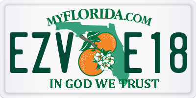 FL license plate EZVE18