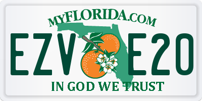 FL license plate EZVE20