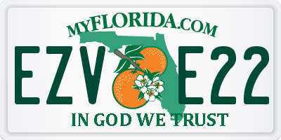 FL license plate EZVE22