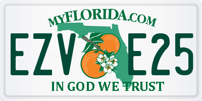 FL license plate EZVE25