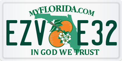 FL license plate EZVE32