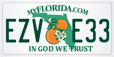 FL license plate EZVE33