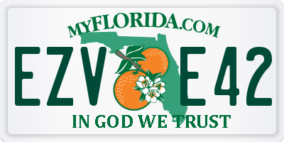 FL license plate EZVE42