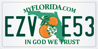 FL license plate EZVE53