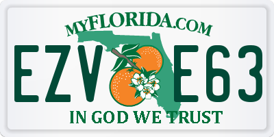 FL license plate EZVE63