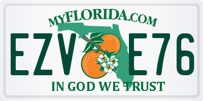 FL license plate EZVE76