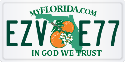 FL license plate EZVE77