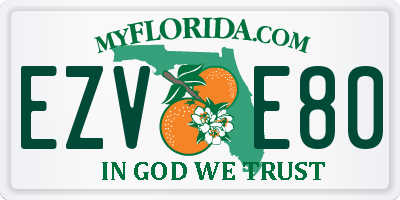 FL license plate EZVE80