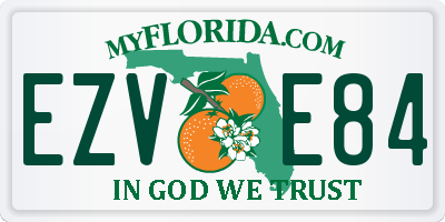 FL license plate EZVE84